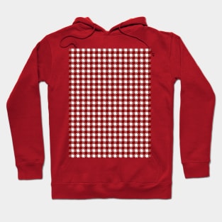 Dark Christmas Candy Apple Red Gingham Plaid Check Hoodie